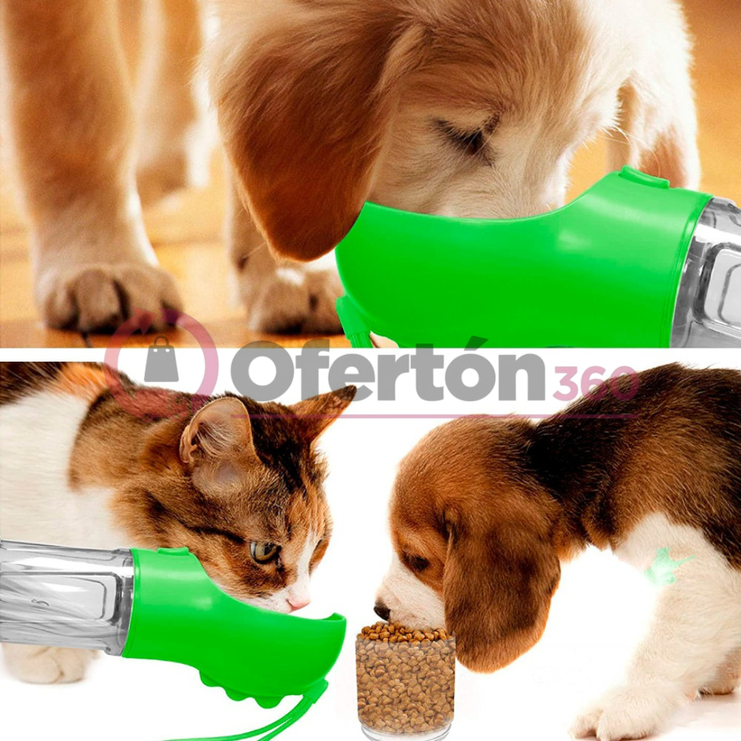BOTELLA PORTATIL 4 EN 1 MULTIFUNCIONAL PARA MASCOTAS