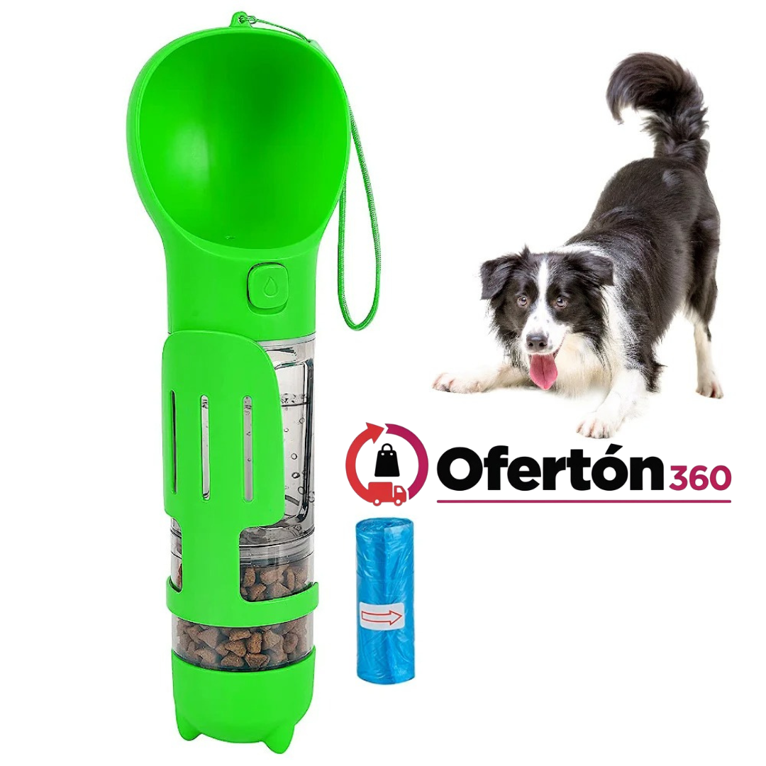 BOTELLA PORTATIL 4 EN 1 MULTIFUNCIONAL PARA MASCOTAS