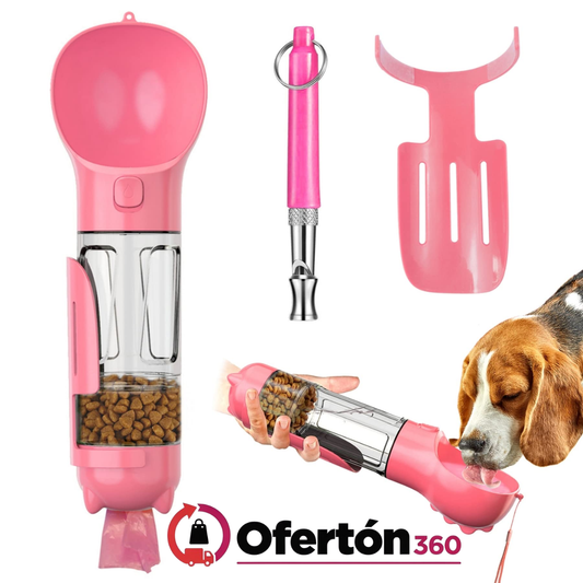BOTELLA PORTATIL 4 EN 1 MULTIFUNCIONAL PARA MASCOTAS